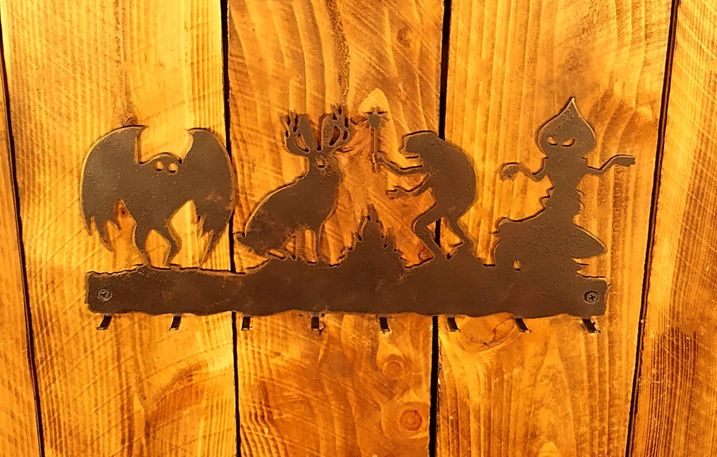 Cryptid Crew:  Mothman, Jackalope, Frogman, & Braxxie/Flatwoods Monster- Lg. Key Hanger